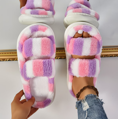 Softwalk Rainbow Furry Slippers