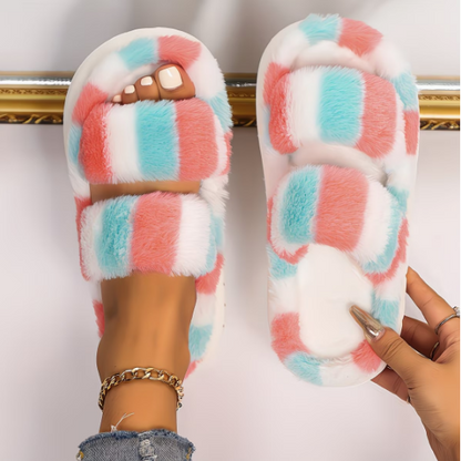 Softwalk Rainbow Furry Slippers