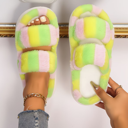 Softwalk Rainbow Furry Slippers