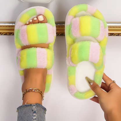 Softwalk Rainbow Furry Slippers